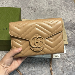 [풀구성] 구찌 GG 마몬트 마틀라세 미니 체인백 핑크베이지 이미지