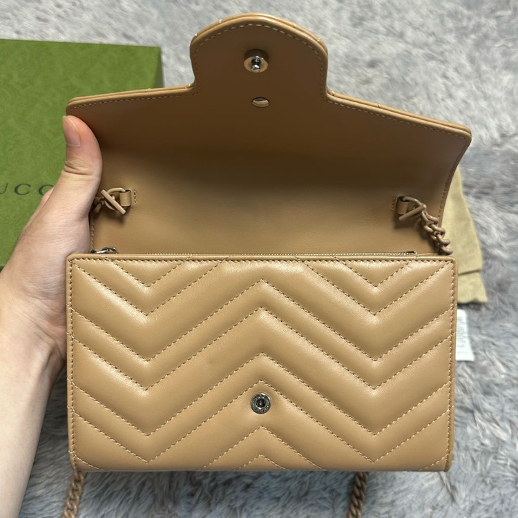 [풀구성] 구찌 GG 마몬트 마틀라세 미니 체인백 핑크베이지 이미지