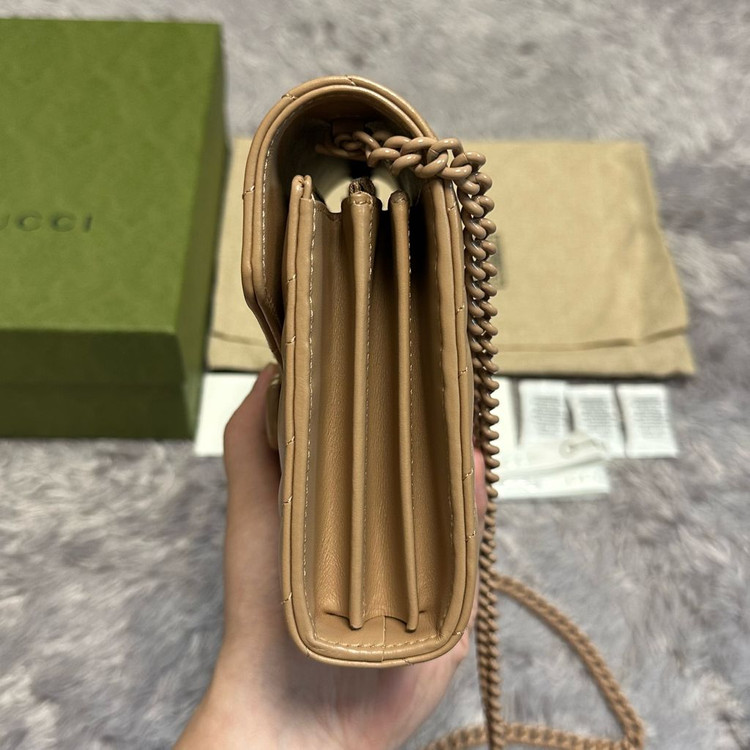 [풀구성] 구찌 GG 마몬트 마틀라세 미니 체인백 핑크베이지 이미지