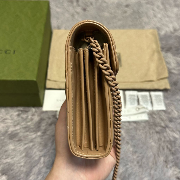 [풀구성] 구찌 GG 마몬트 마틀라세 미니 체인백 핑크베이지 이미지