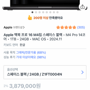 맥북프로 16인치 M4 1TB 24GB 판매 이미지