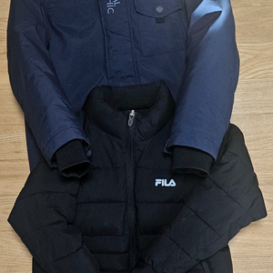 내셔널지오그래픽 키즈 다운 점퍼 130사이즈 + 휠라 키즈 패딩 점버 130사이즈 일괄 이미지