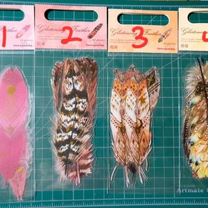 (처분) 다꾸 금박 깃털 pet 스티커 4종 이미지