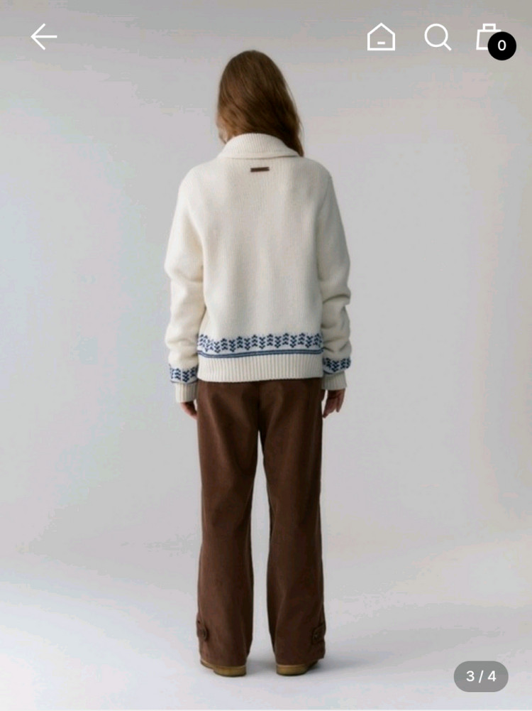 새상품) 드파운드 헤비 자카드 집업 니트 파랑새 가디건 카리나 이미지