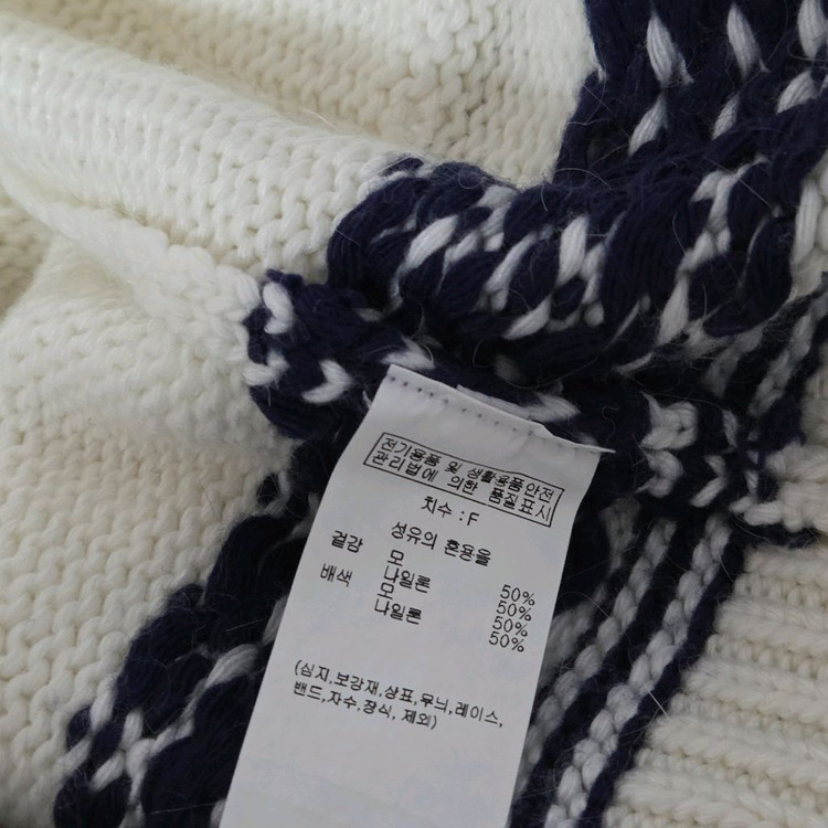 새상품) 드파운드 헤비 자카드 집업 니트 파랑새 가디건 카리나 이미지