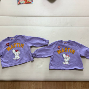 쌍둥이 베베드피노 마틴루즈핏 크롭 맨투맨 110 2벌 이미지