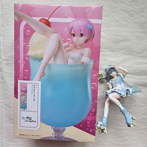 일괄)리제로 람 크림소다&보컬로이드 뤄톈이 웨이트리스 미소녀 피규어 이미지