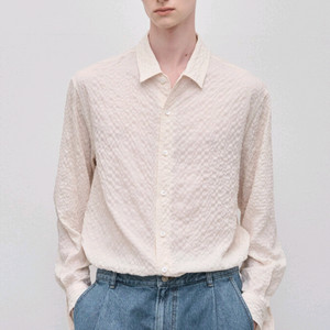 한섬 타임옴므 엠보 라운드 헴 남성 셔츠 이미지