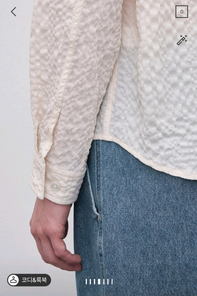 한섬 타임옴므 엠보 라운드 헴 남성 셔츠 이미지