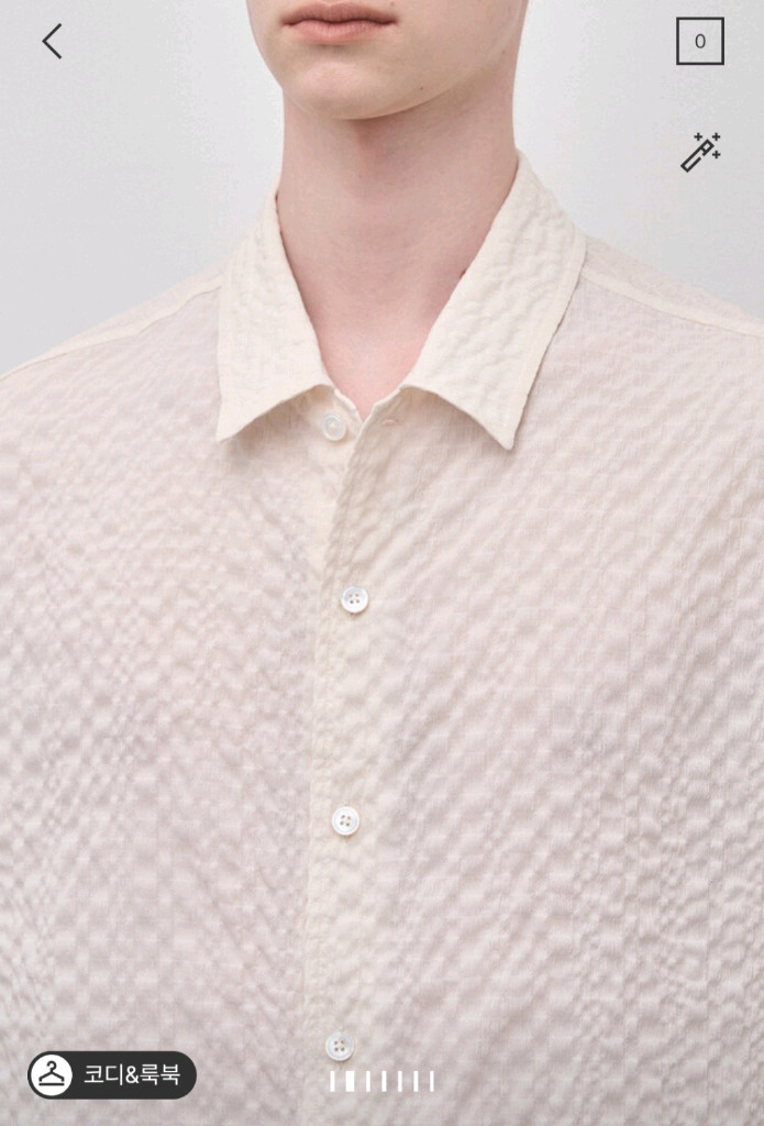 한섬 타임옴므 엠보 라운드 헴 남성 셔츠 이미지