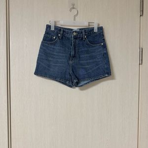 중청 하이웨스트 데님 반바지 (M) 이미지