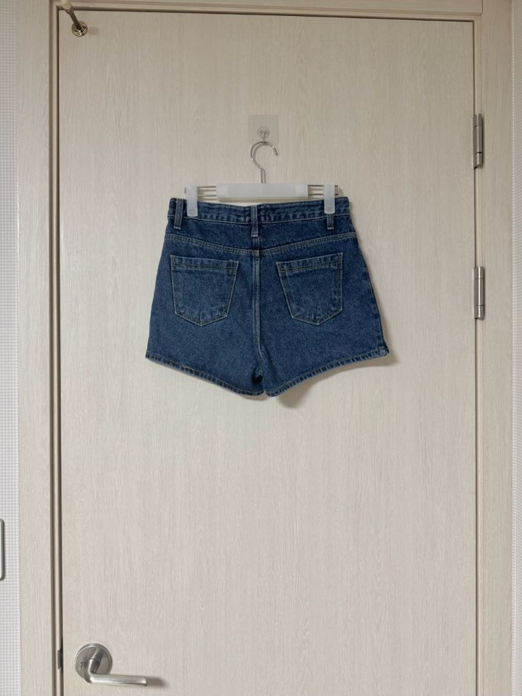 중청 하이웨스트 데님 반바지 (M) 이미지
