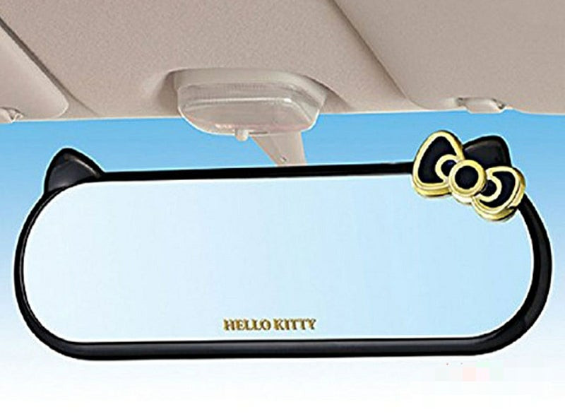 헬로키티 자동차 시트커버 차량용품 신제품 블랙 골드 매쉬 통기성 사계절용 커버 대형 룸미러세트 #상태 깨끗함# 이미지