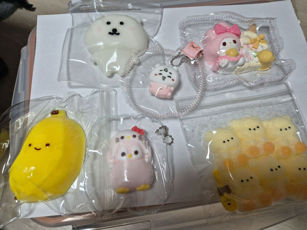 수제 말랑이/말랑이/스퀴시 (산리오 키티, 리락쿠마, 농담곰 등) 이미지