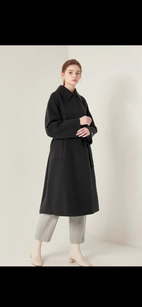 SJSJ 핸드메이드 벨티드 코트 블랙--2