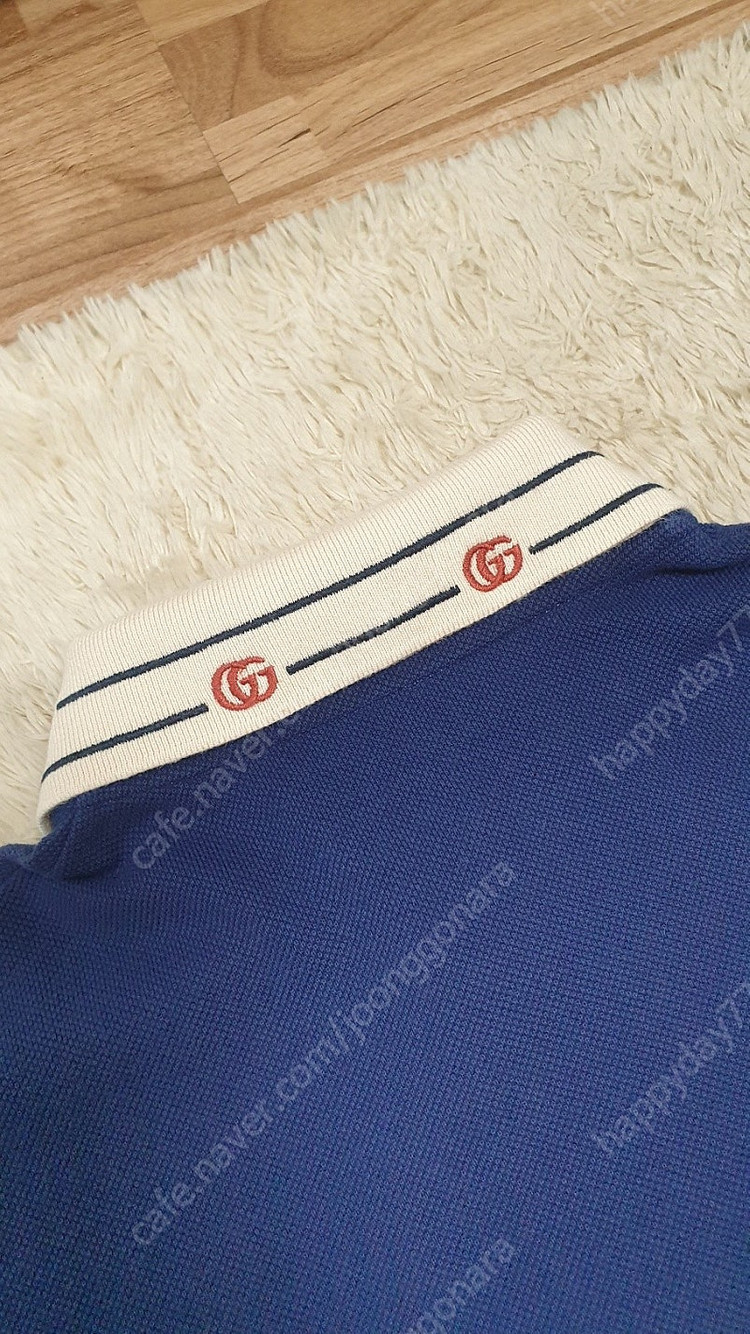 [사이즈S] 정품 구찌 자수 카라 반팔티셔츠 새것수준 이미지