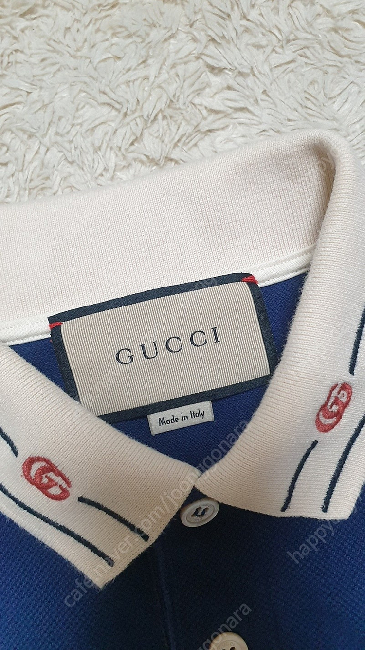 [사이즈S] 정품 구찌 자수 카라 반팔티셔츠 새것수준 이미지