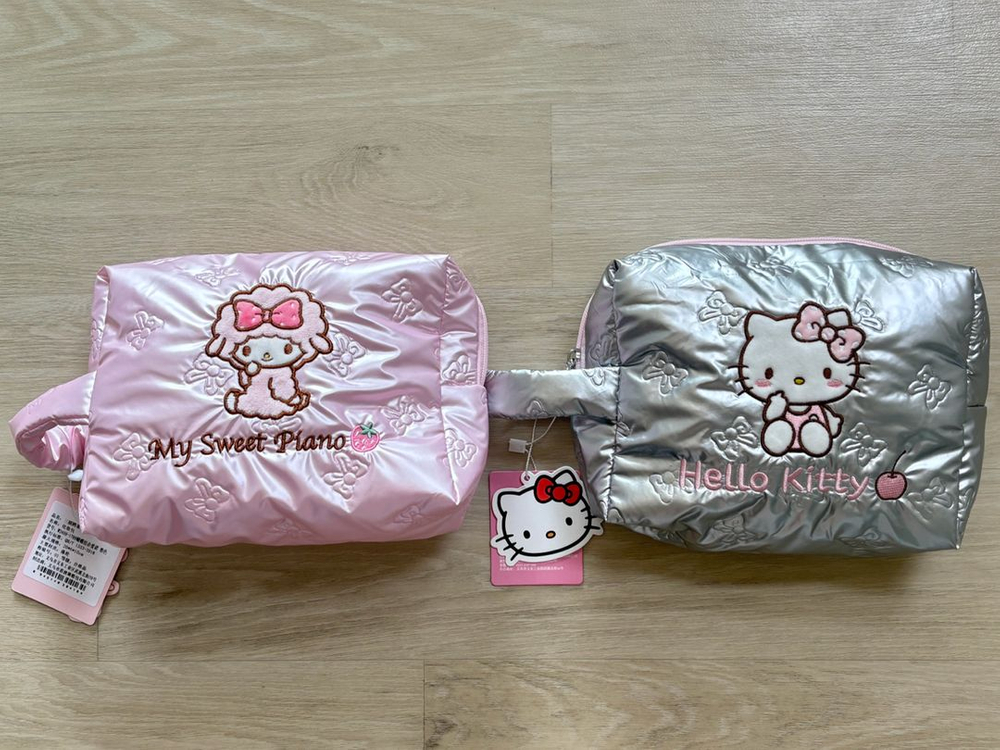 산리오 헬로키티 정품 실버 파우치 퀄팅 화장품 파우치 (새상품) 이미지