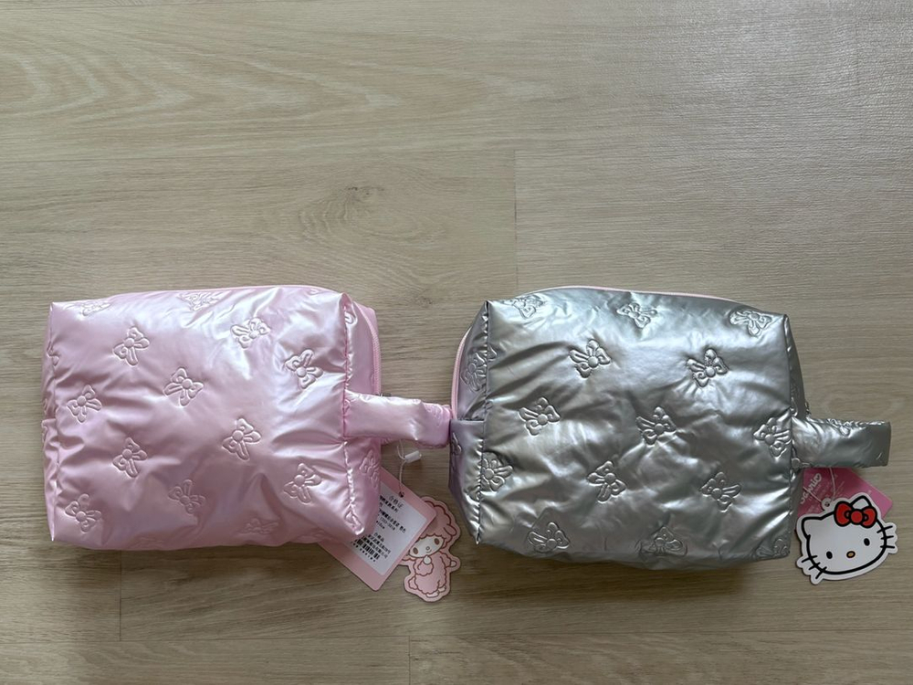 산리오 헬로키티 정품 실버 파우치 퀄팅 화장품 파우치 (새상품) 이미지