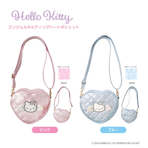 산리오 헬로키티 90s 시리즈 엔젤 천사 퀄팅 하트 모양 포쉐트 숄더백 새상품 판매합니다. 이미지