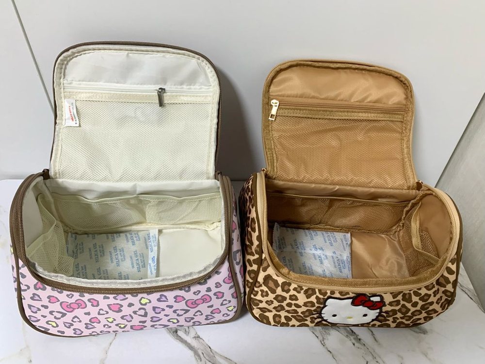 (2개일괄가격) 산리오 헬로키티 레오파드 호피 파우치 가방 핑크/브라운 이미지