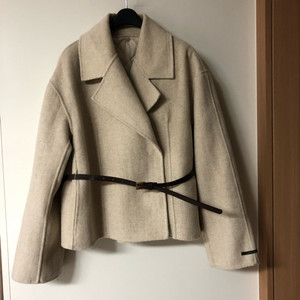 핸드메이드 숏코트 울80% 자켓 올드머니룩 벨트 벨티드 패딩 세트