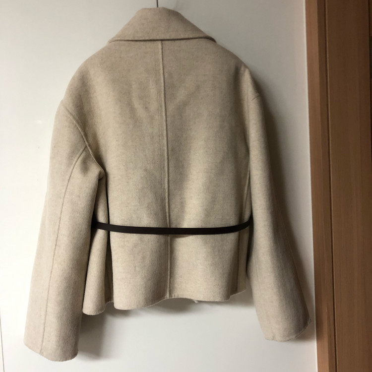 핸드메이드 숏코트 울80% 자켓 올드머니룩 벨트 벨티드 패딩 세트--3