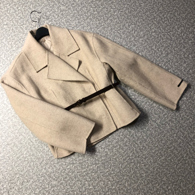 핸드메이드 숏코트 울80% 자켓 올드머니룩 벨트 벨티드 패딩 세트--6