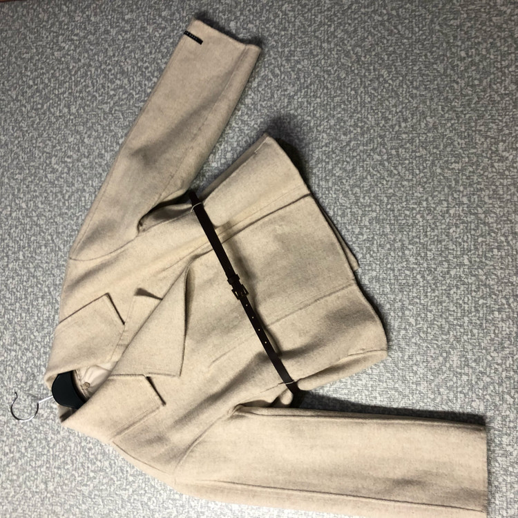 핸드메이드 숏코트 울80% 자켓 올드머니룩 벨트 벨티드 패딩 세트--8