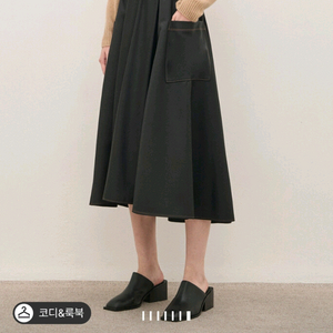 더캐시미어 밴딩 플레어 스커트 55 (랑방,마인,타임, 이미지