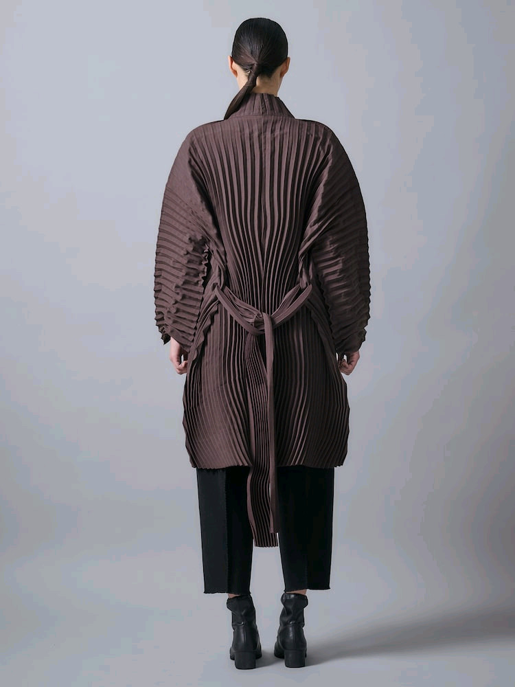 이세이미야케 웨이버링 코트,스카프 플리츠플리즈 이미지