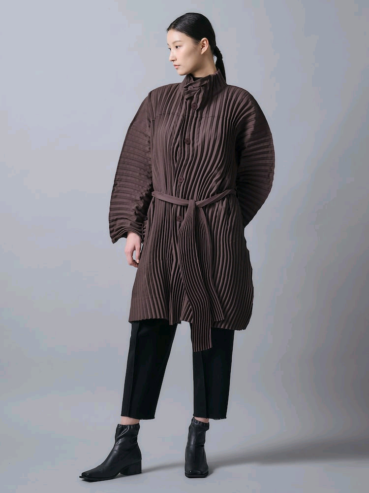 이세이미야케 웨이버링 코트,스카프 플리츠플리즈 이미지