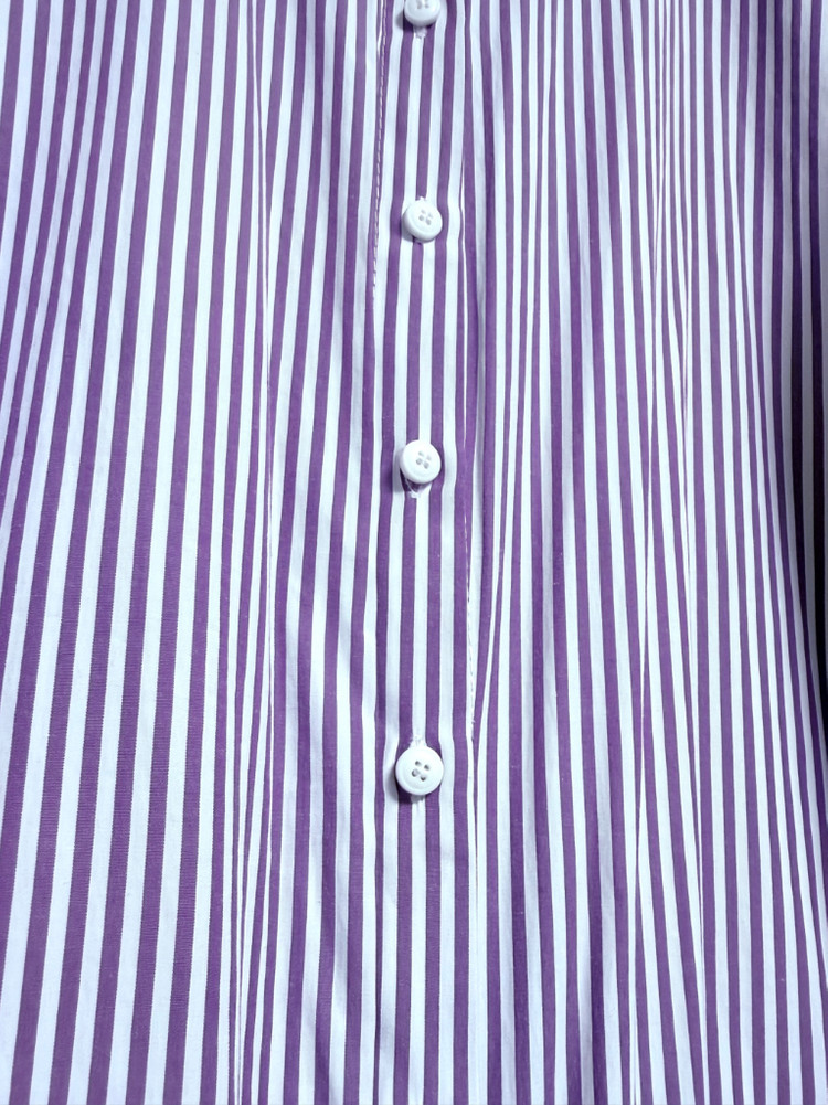 아뮤즈 롱 셔츠 원피스 보라 스트라이프 55~88 프리사이즈--7