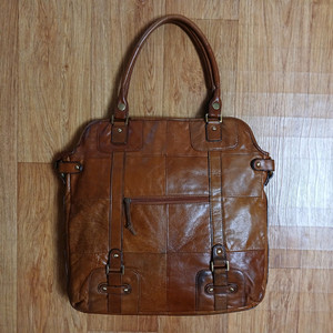 남성 (천연 가죽) 노트북 가방 토트백 (카멜) (L싸이즈) (깨끗하고 좋아요) 이미지