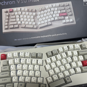 키크론 V10 PRO MAX 레트로 무선 RGB 앨리스 인체공 학 커스텀 기계식 키보드 저소음적축