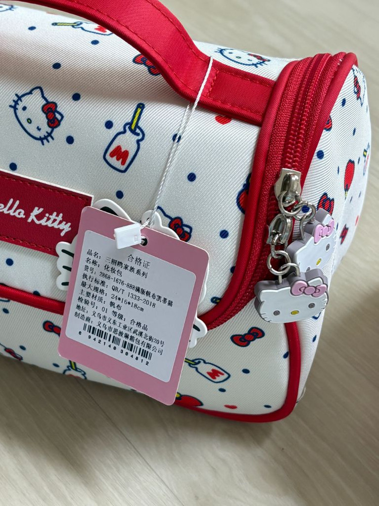 산리오 헬로키티 패밀리 파우치 가방 화이트/핑크 새상품 이미지