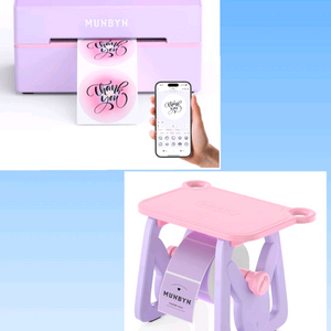 MUNBYN 라벨프린터기 + 라벨 홀더 이미지