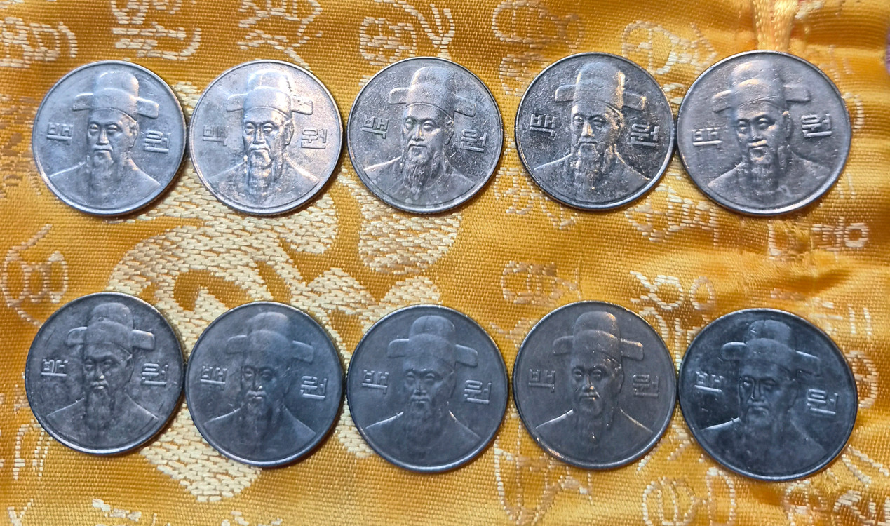 2010년 100원 동전 10개세트--1