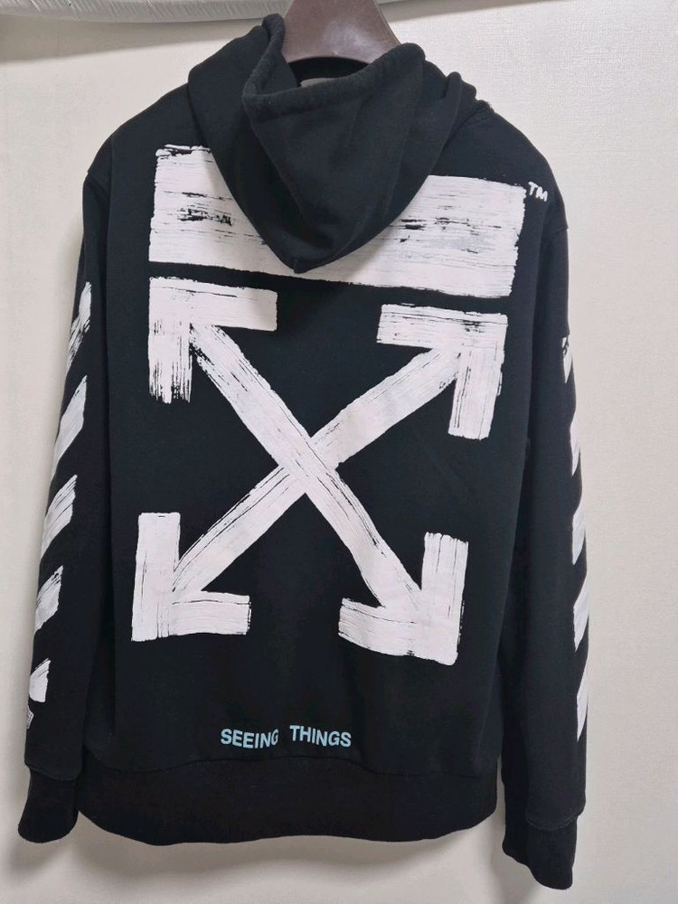 오프화이트 블랙 브러쉬 애로우 후드집업!최상품! 이미지