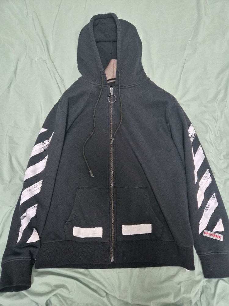 오프화이트 블랙 브러쉬 애로우 후드집업!최상품! 이미지