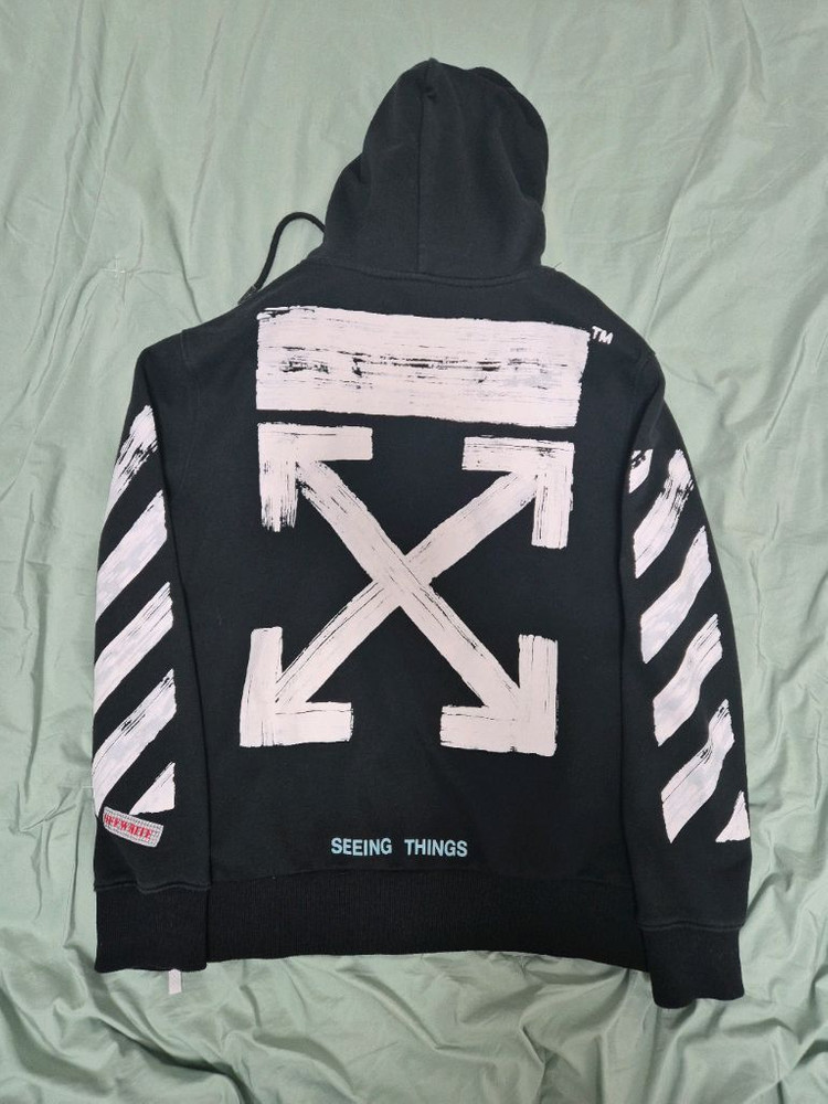 오프화이트 블랙 브러쉬 애로우 후드집업!최상품! 이미지