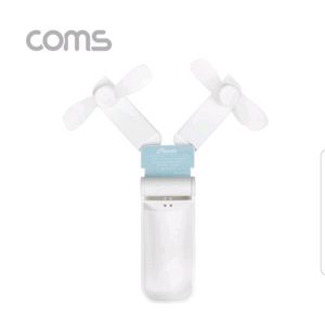 Coms 마스코타 듀얼 핸디 선풍기 화이트 휴대용 듀얼 팬 핸디선풍기 화이트 이미지