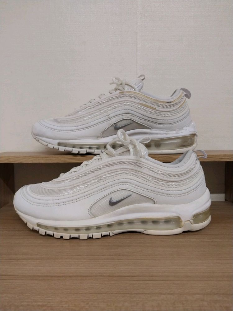 남성 나이키 에어맥스 97 트리플화이트 운동화 (255) 이미지