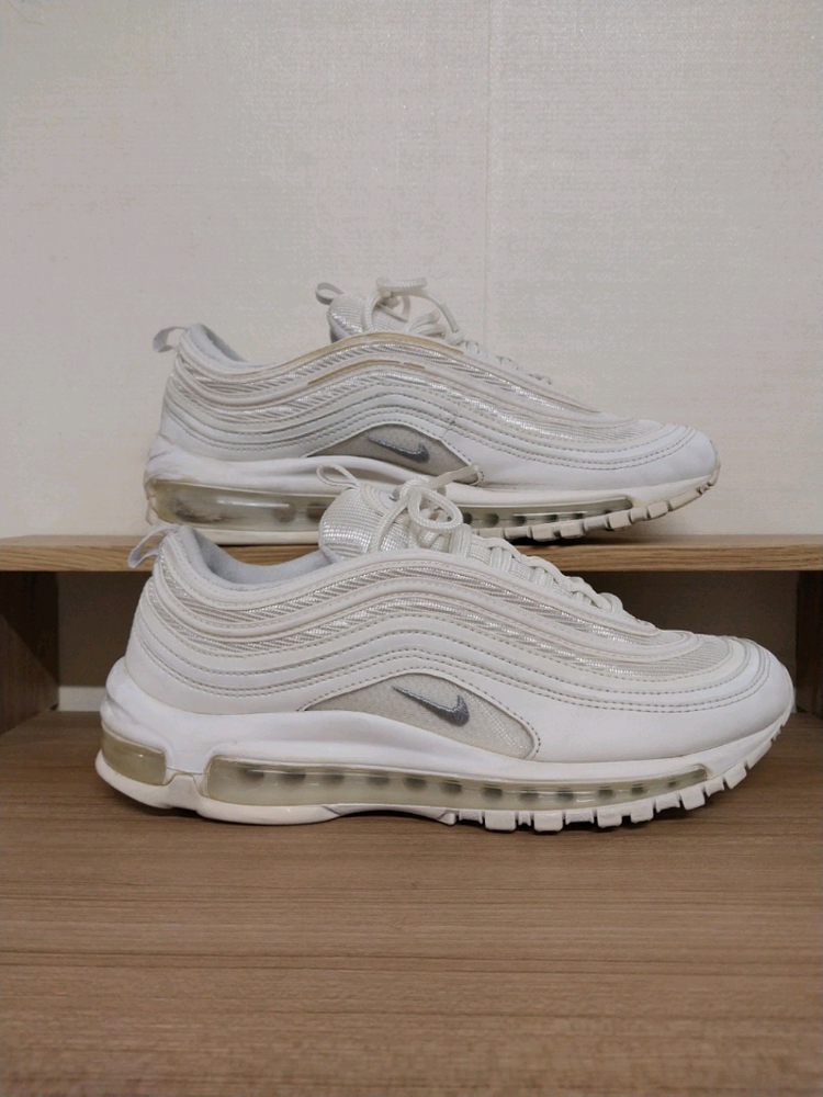 남성 나이키 에어맥스 97 트리플화이트 운동화 (255) 이미지