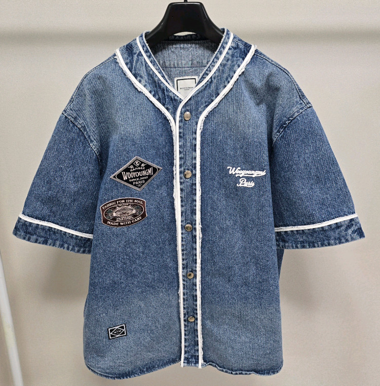 25ss 우영미 코듀로이 데님 베이스볼 반팔 셔츠 50사이즈 105 이미지