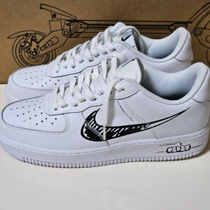 나이키 에어포스1 로우 스케치 화이트 블랙 (275) 이미지