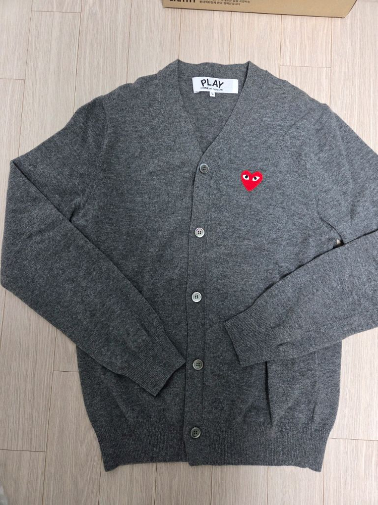 꼼데가르송 가디건 라지 2벌(블랙,차콜) 새상품급 이미지