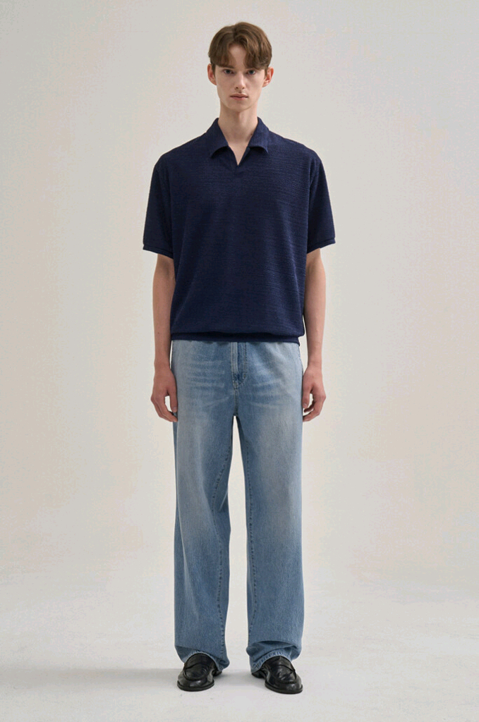 타임옴므 25SS 테리 하프 슬리브 네이비 [100] 이미지