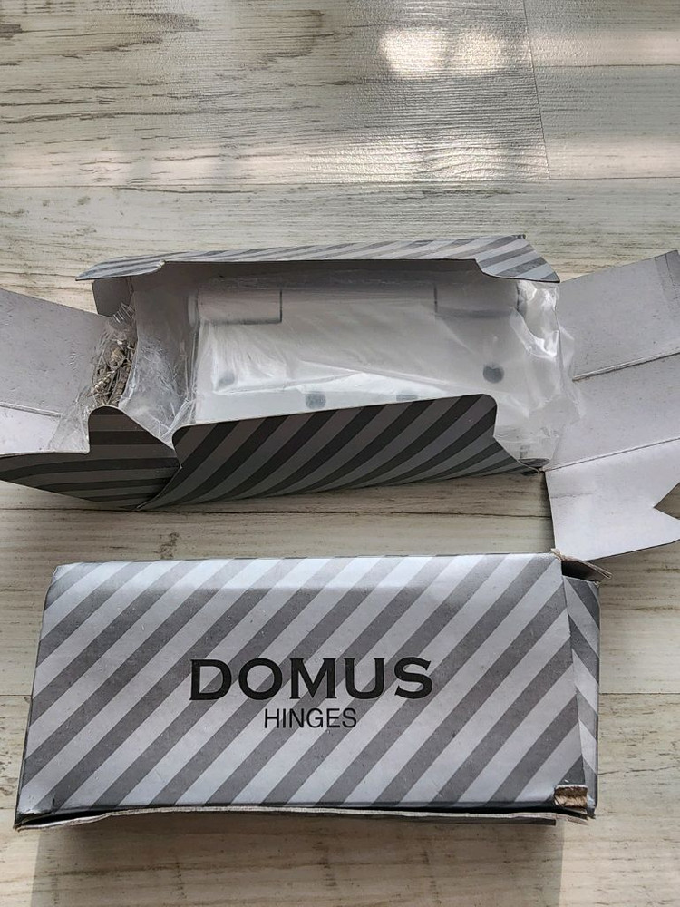 (새상품) DOMUS 도무스 화이트 일반 경첩 팜. 방문 도어 힌지 이미지