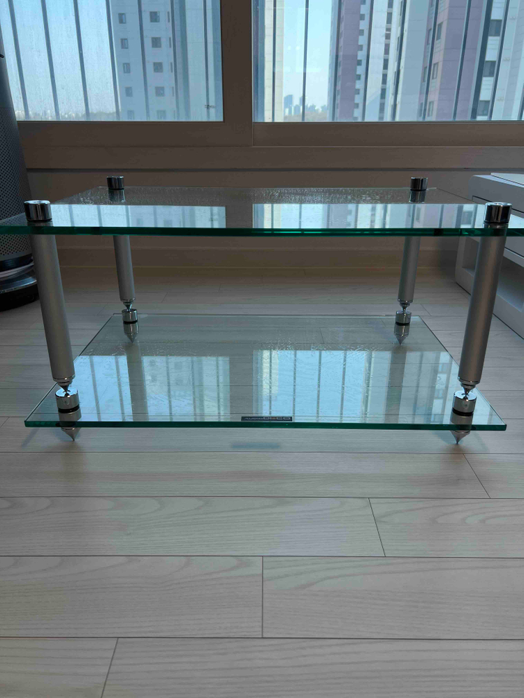 오디오 장식장 유리선반 2단 (오디오데코.강화유리) 미사용 팝니다 이미지